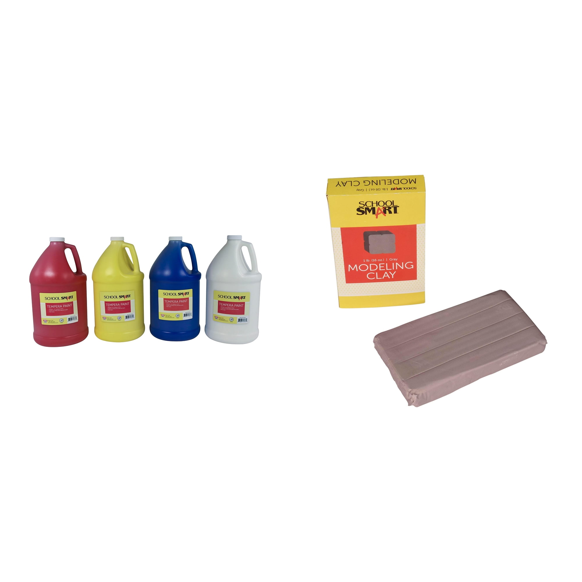 Casafoyer Tempera Paints and Modeling Clay Combo Kit for Creative School Projects and Arts and Crafts Fun