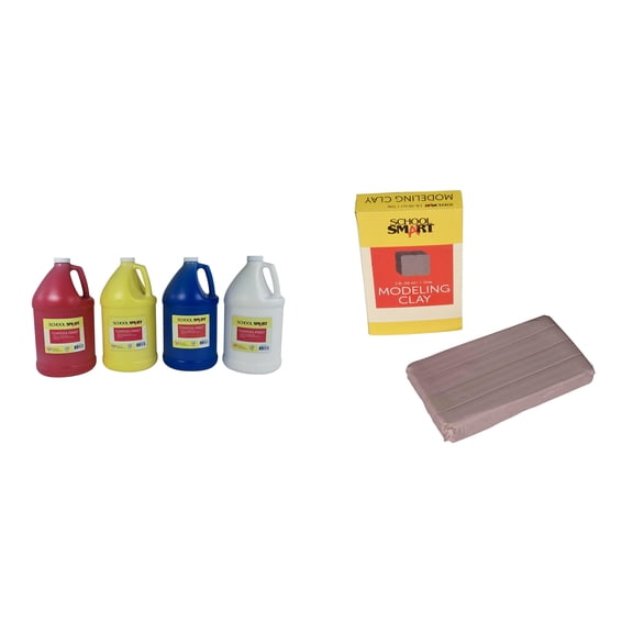 Casafoyer Tempera Paints and Modeling Clay Combo Kit for Creative School Projects and Arts and Crafts Fun