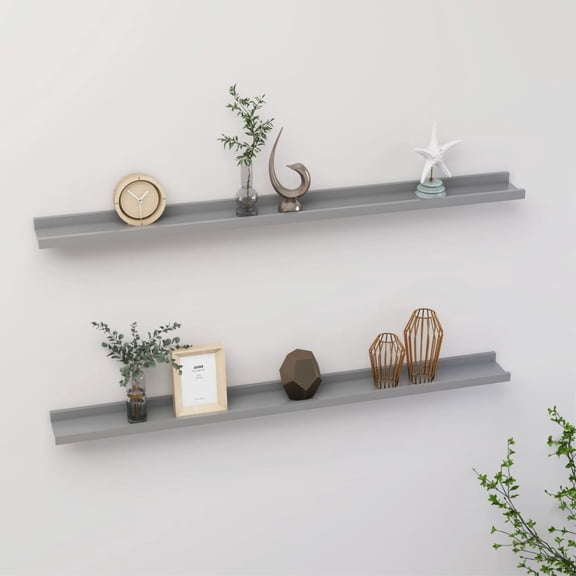 Casafoyer Wall Shelves 2 pcs Gray 39.4"x3.5"x1.2"
