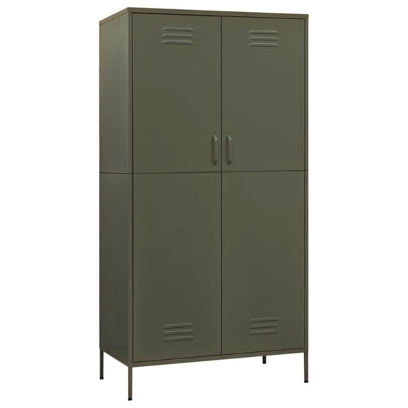 Casafoyer Wardrobe Olive Green 35.4"x19.7"x70.9" Steel