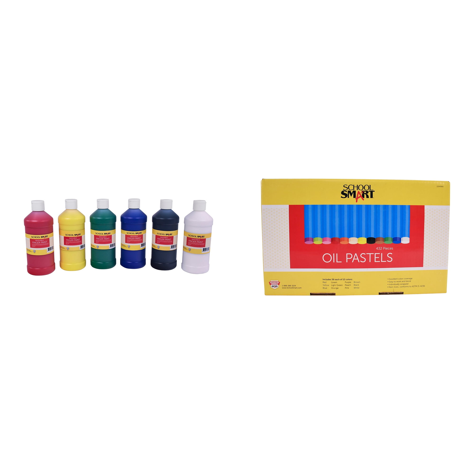 Casafoyer Washable Finger Paints & Oil Pastels Combo Kit Creative Art Bundle for Kids Imagination and Learning