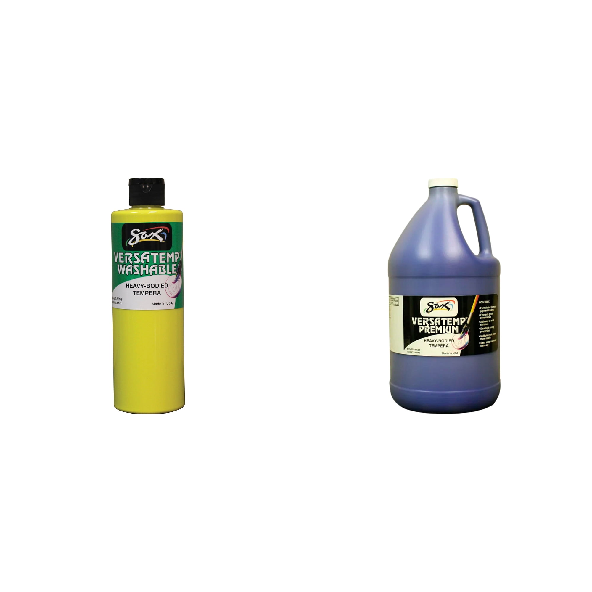 Casafoyer Washable Versatemp Heavy Bodied Tempera Paint Primary Yellow & Blue Combo Kit for Art Projects