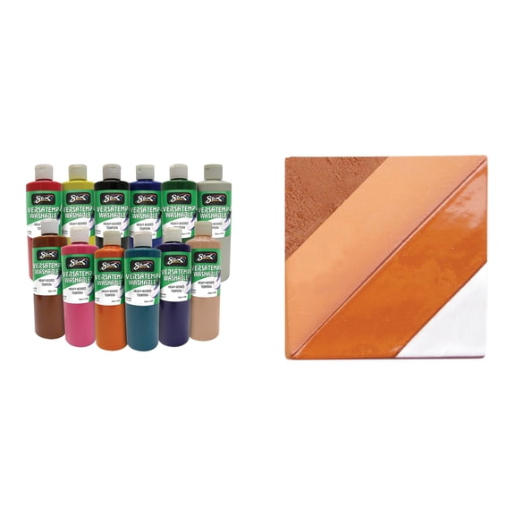 Casafoyer Washable Versatemp Tempera Paints & Low Fire Red Earthenware Clay Combo Kit Perfect for Creative Arts and Crafts Projects