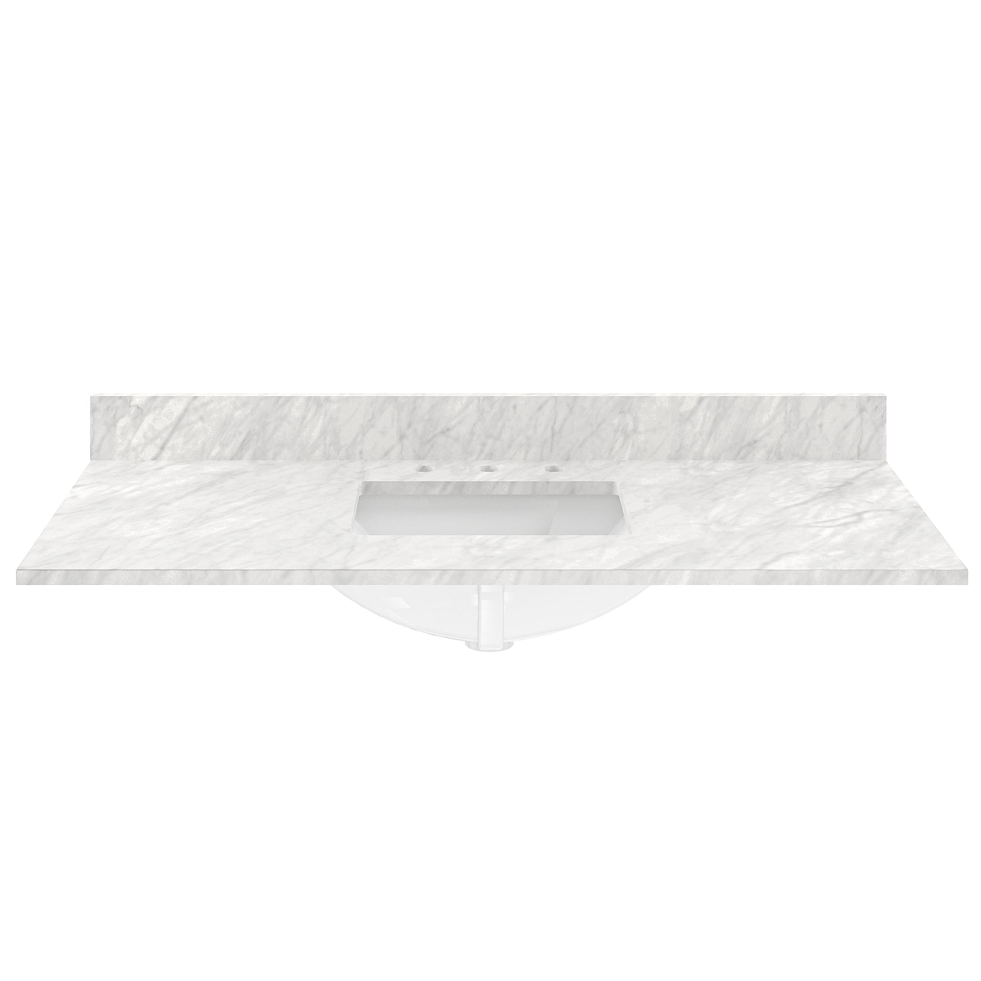 Casainc 49" x 22" Bathroom Vanity Top White Carrara Natural Marble SingleSink Countertop with