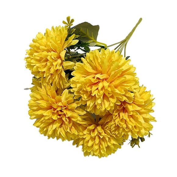 Casaio Artificial Fall Flowers 6 Head Artificial Fall Mums Bouquet  Silk Flower Arrangements for Home, Wedding, Halloween Party, and Autumn Decoration, Perfect for Centerpieces and Table Decor