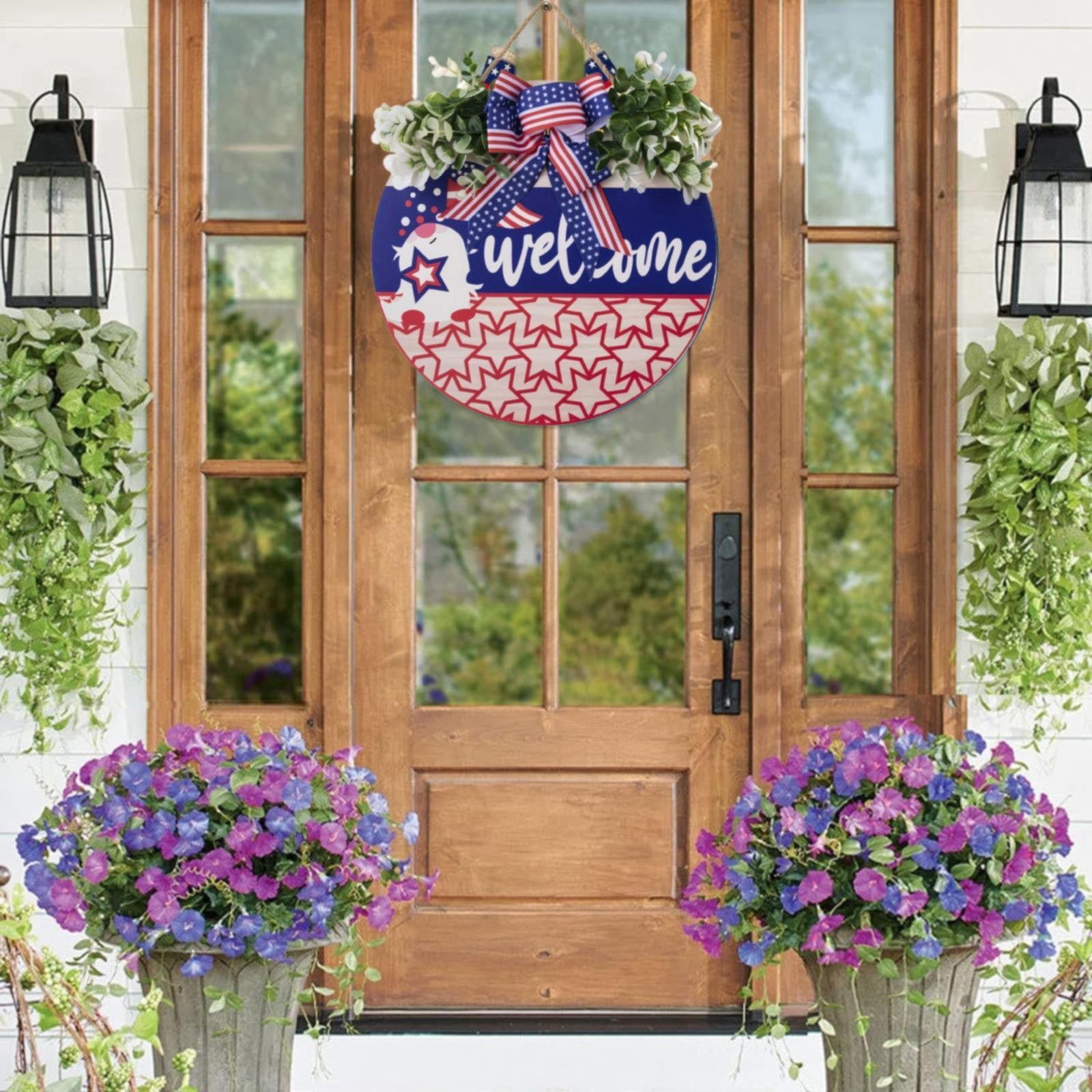 Casaio Door Sign Welcome Sign At The Door On July 4th Independence Day