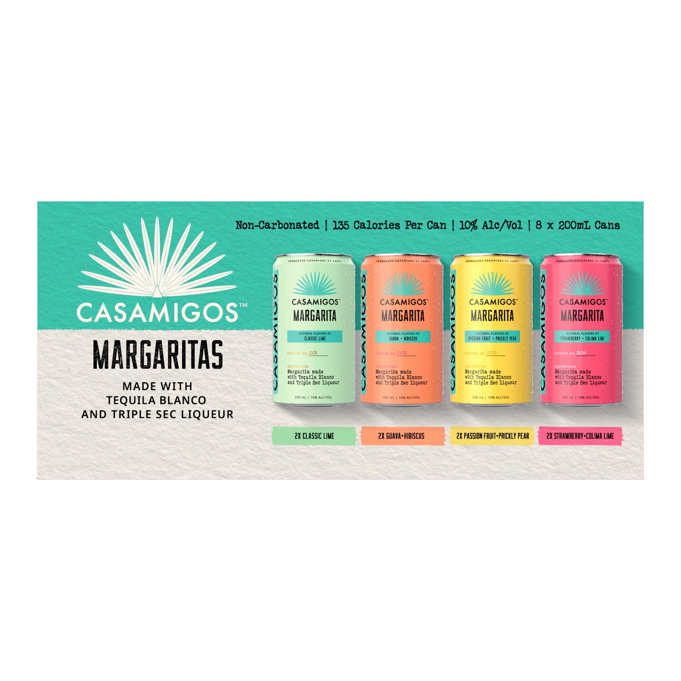 Casamigos Margaritas Variety Pack, 8 Pack, 200 mL Cans, 10% ABV