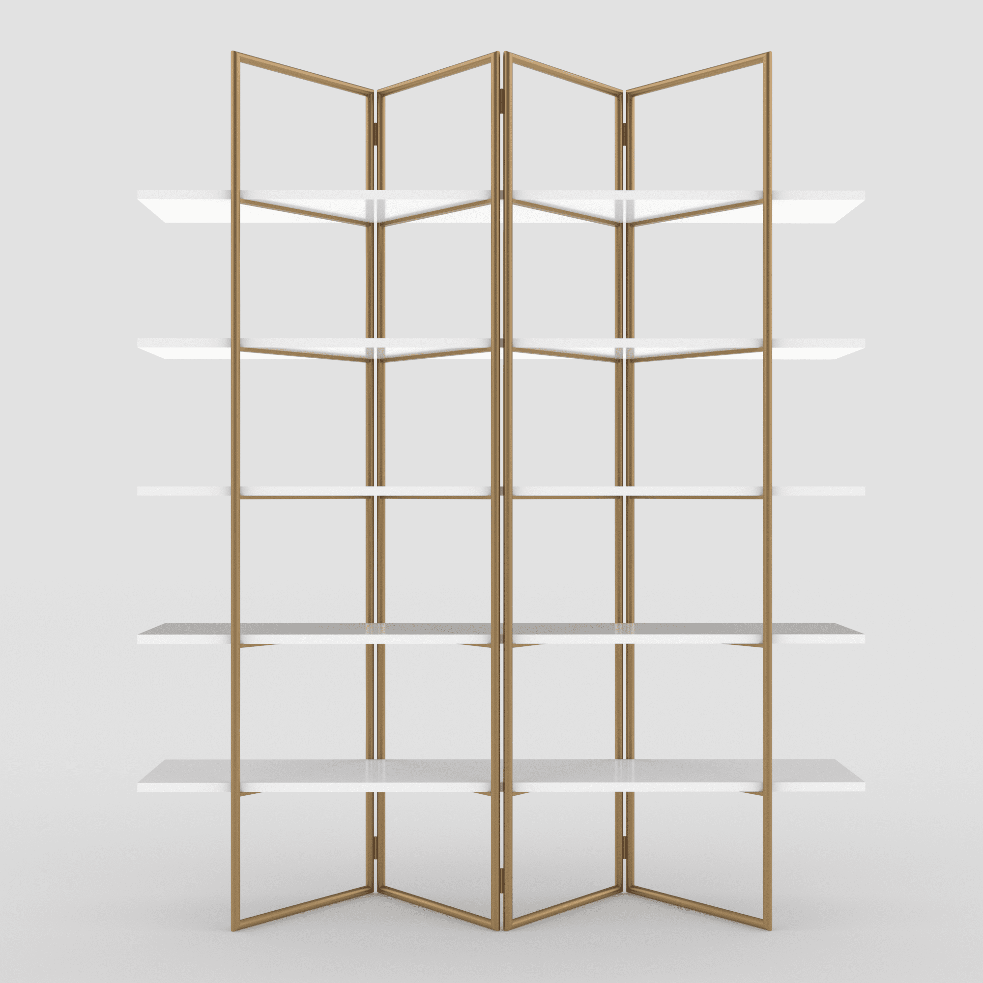 Casamudo Golden Bookshelf, Wide Open Panel Furniture, Large 71 Inch Etagere Bookshelf for Home, Kitchen and Showroom