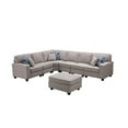 thumbnail image 1 of Contemporary Home Living Set of 7 Thunder Gray Casanova Modular L-Shape Sectional Sofa with Ottoman,, 1 of 9