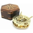 thumbnail image 1 of Casanova Nauticals Solid Brass Sundial and Compass in Hardwood Box - Polished Brass Sundial Compass, 1 of 2