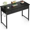thumbnail image 1 of Casaottima 40 Inch Small Office Computer Desk with 2 Drawers & Headphone Hook - Compact Writing Desk for Home Office, Study or Work, Modern Space-Saving Design for Small Spaces, Black, 1 of 7
