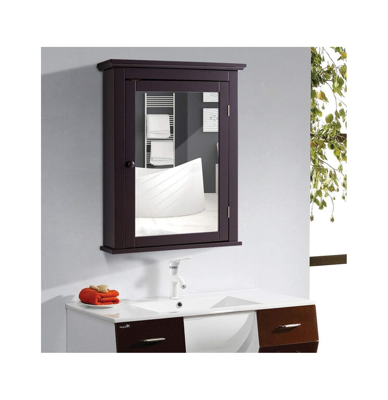 Casart Bathroom Mirrored WallMounted Multipurpose Storage
