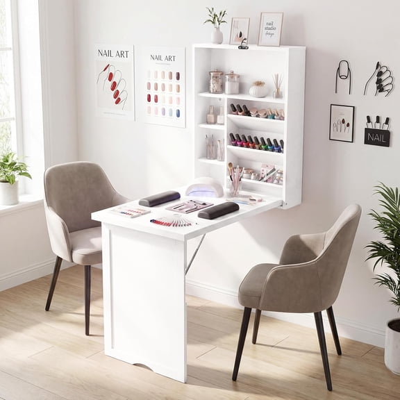 Casart Multi-Function Computer Desk, Wall Mounted Fold Out Table, Convertible Desk Writing Desk for Home and Office