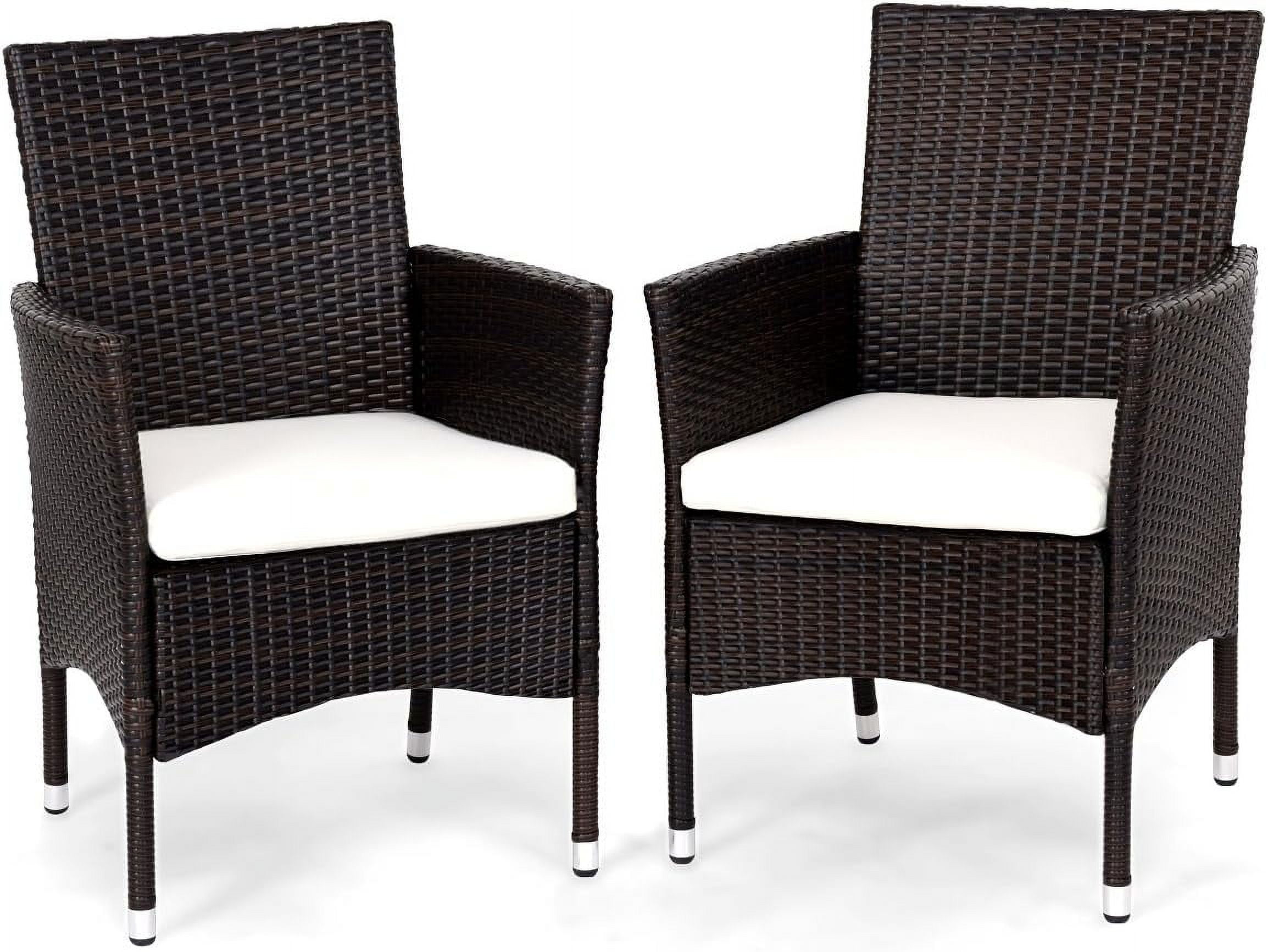 Casart Set of 2 Patio Chairs, Outdoor Wicker Chair Set with Removable ...