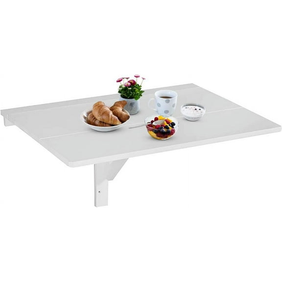 Casart Wall-Mounted Table, Floating Folding Drop-Leaf Table, Space Saving Hanging Table for Bedroom and Balcony