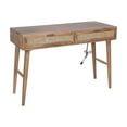 thumbnail image 1 of Casartis Living Ella Cane Solid Wood Desk w/ Built-in-Outlet in Black, 1 of 5