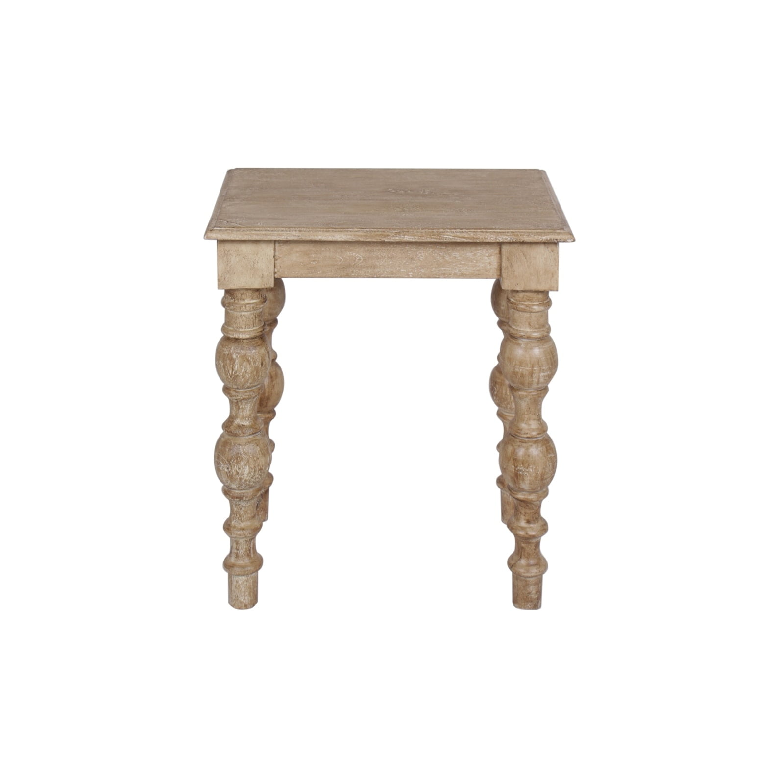 Natural Light Wood Rectangular Spindle Leg Accent Table