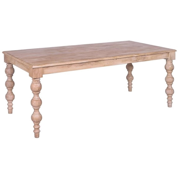 Casartis Living James 84" Rectangular Farmhouse Wood Dining Table in Natural