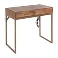 thumbnail image 1 of Casartis Living Mid-Century Wood and Metal Writing Desk in Brown/Gold, 1 of 5