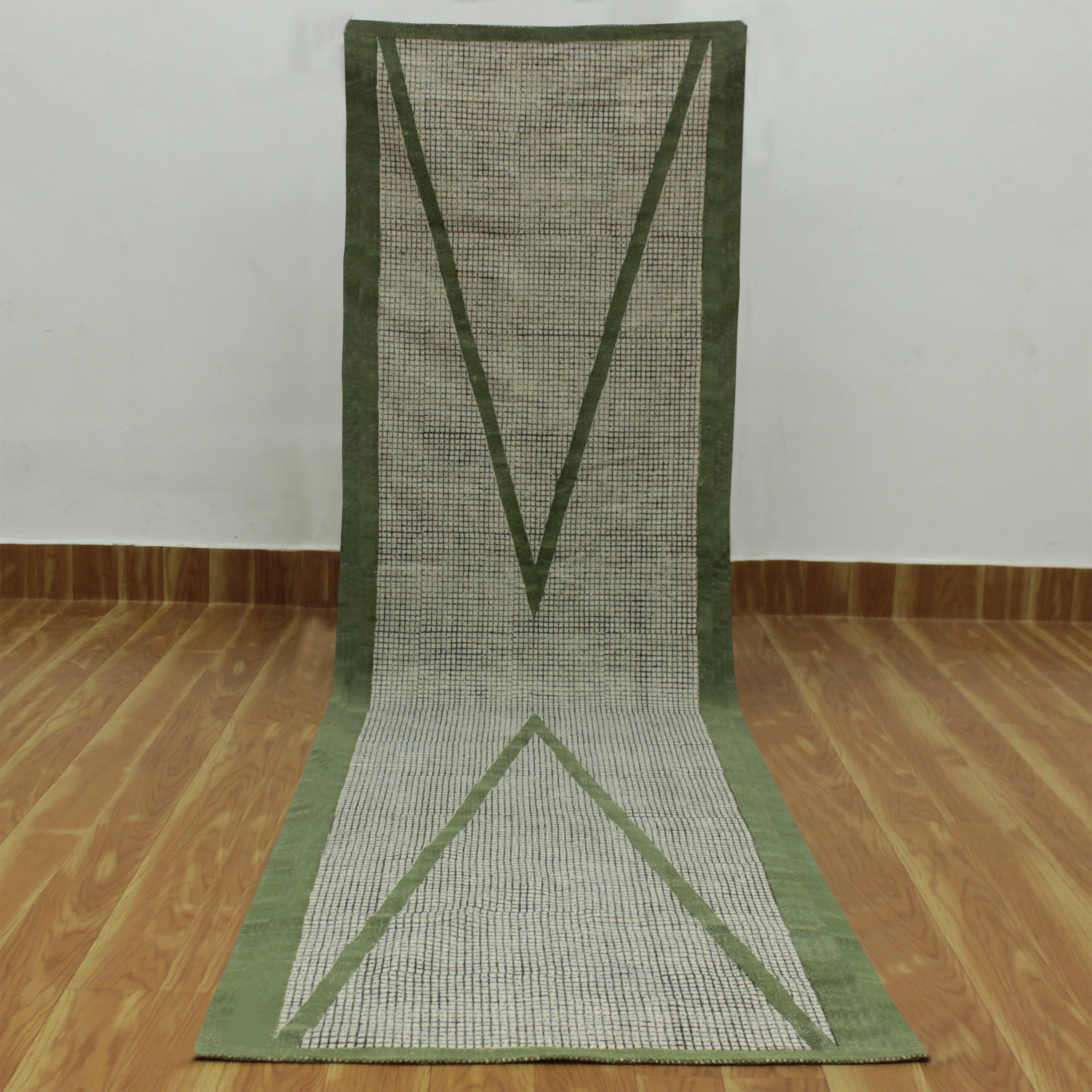 Casavani - 12'x15' Green Block Printed Cotton Area Rugs for Living Room ...