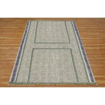 Casavani - 2'x3' Casavani Handmade Green Cotton Rug Area Rugs for Living Room Geometric Rug