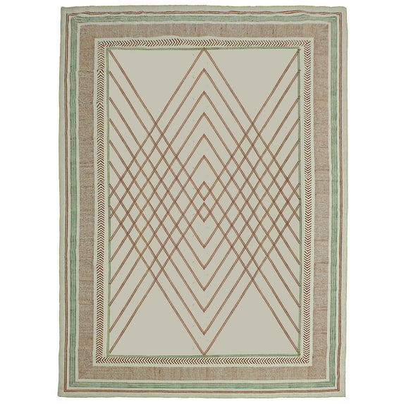 Casavani - 6'x12' Handwoven Cotton Block Printed Rugs Geometric Brown Area Runner Rugs for Hallway & Stairs