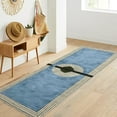 thumbnail image 1 of Casavani - 7'x7' Blue Block Printed Cotton Square Area Rugs for Living Room Outdoor Patio Rugs, 1 of 7