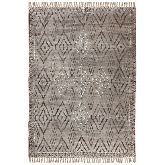 Casavani Black Cotton Carpet Indian Flat Weave Dhurrie Bedroom Area Kilim 2x3 feet