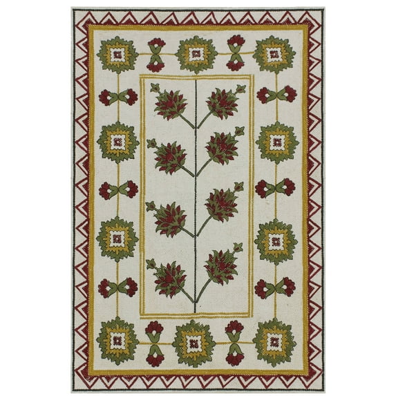 Casavani Block Printed Cotton Rug Brown Square Area Carpets Outdoor Patio Rug 5x5 feet