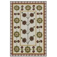 thumbnail image 1 of Casavani Block Printed Cotton Rug Brown Square Area Carpets Outdoor Patio Rug 7x7 feet, 1 of 5