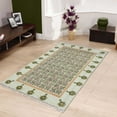 thumbnail image 1 of Casavani Block Printed Rug Traditional Carpet,Green 4x4 feet, 1 of 6