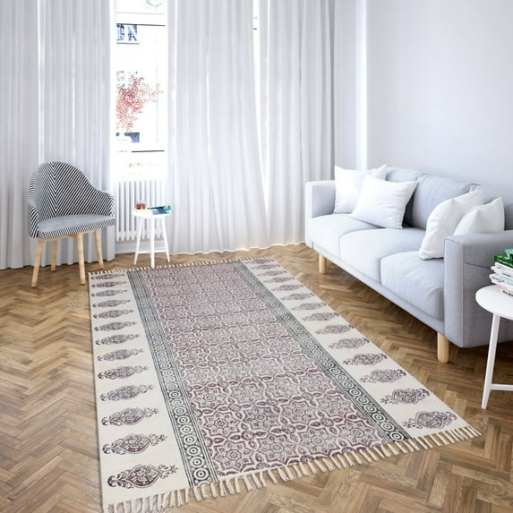Casavani Childrens Room Kilim Home Décor Rug,Brown 4x12 feet