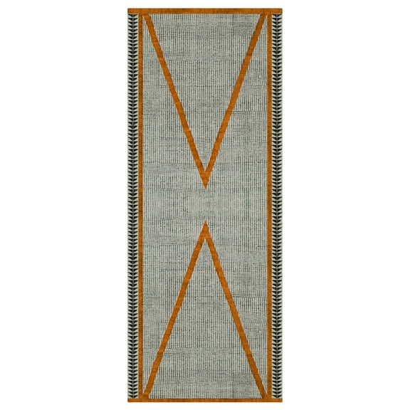 Casavani Cotton Block Printed Area Rug For Living Room Home Decor Kilim, Orange 4x6 feet