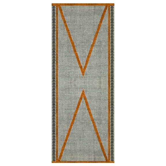 Casavani Cotton Block Printed Area Rug For Living Room Home Decor Kilim, Orange 4x7 feet