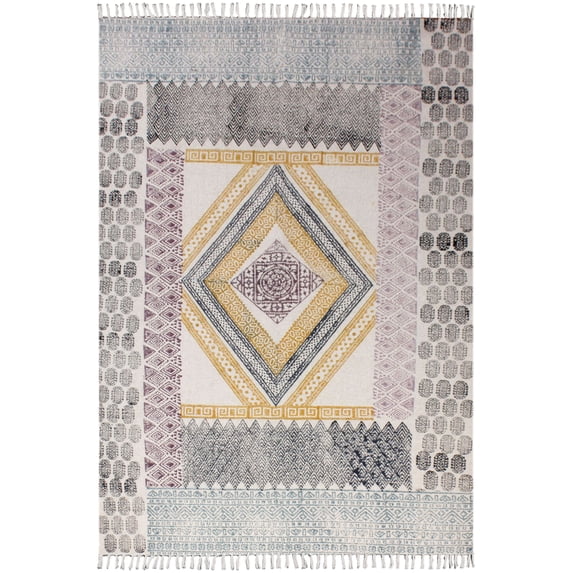 Casavani Cotton Dining Room Area kitchen Rug, Yellow 10x16 feet