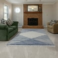 thumbnail image 1 of Casavani Cotton Durrie Dining Room Area Carpet, Blue 3x20 feet, 1 of 6
