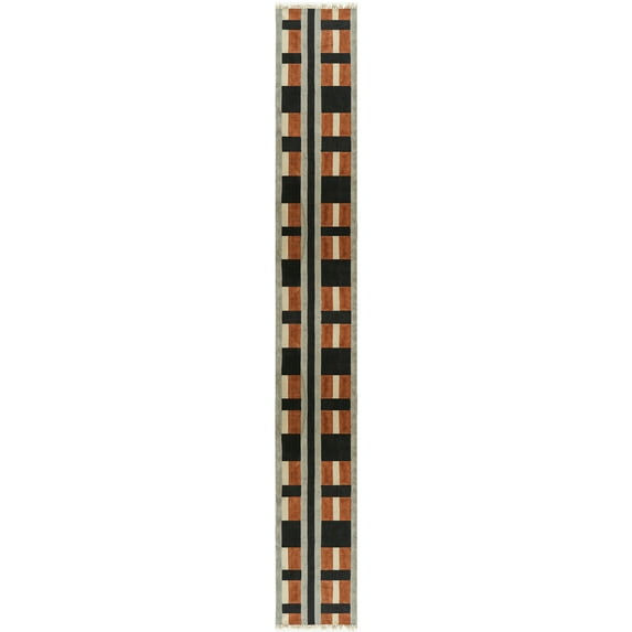 Casavani Cotton Hallway Stair Runner Rug Block Printed Black Cotton Rug Indoor Decor Kilim 3x10 feet