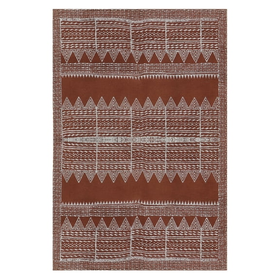 Casavani Cotton Handblock Printed Dhurrie Brown Hallway Runner Area Rug Outdoor Rug 4x12 feet