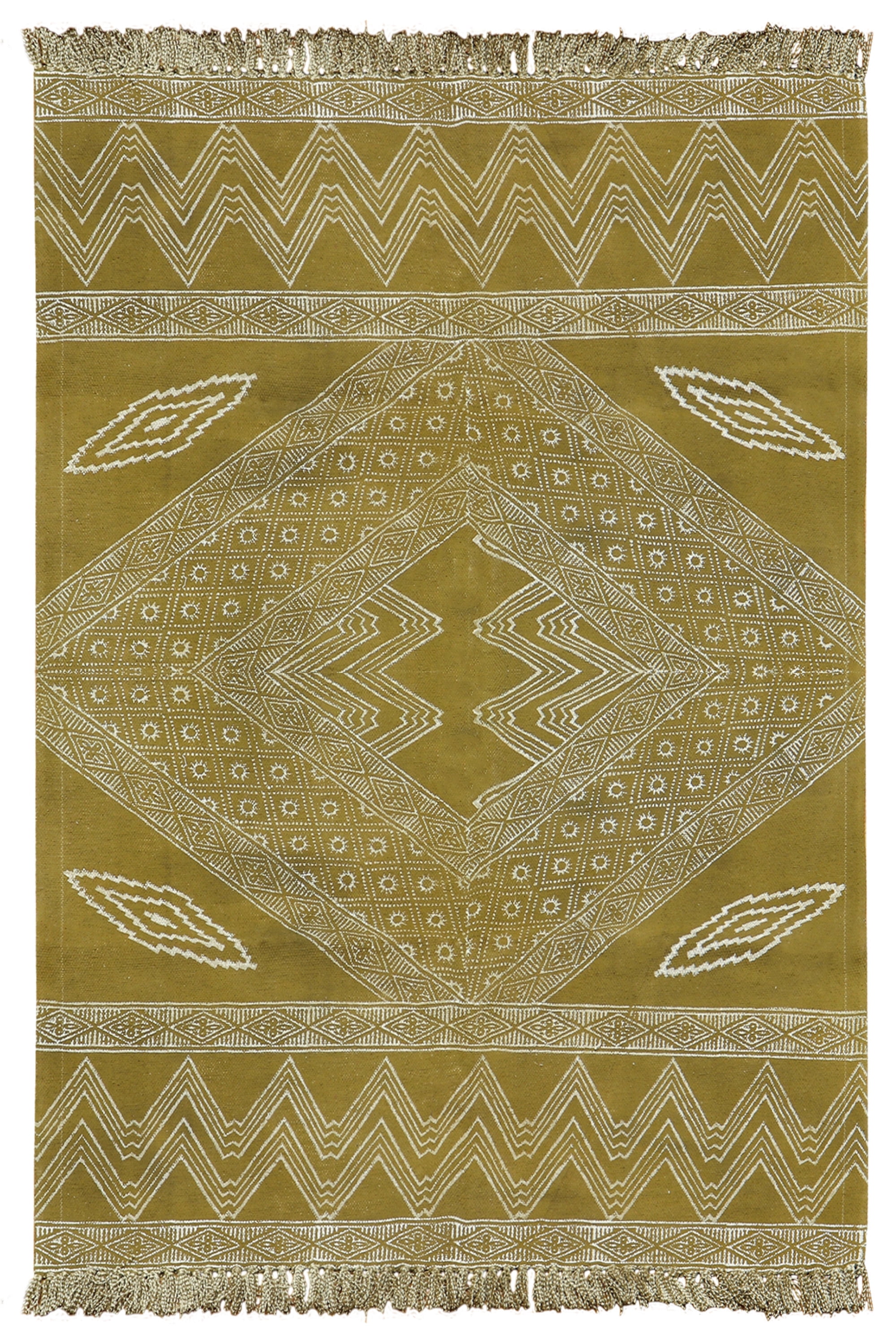 Casavani Cotton Handblock Printed Green Rug Square Area Rug for ...