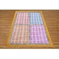 thumbnail image 1 of Casavani Cotton Handblock Printed Rug Yellow Area Rug for Entryway Kitchen Bathroom 4x7 feet, 1 of 6