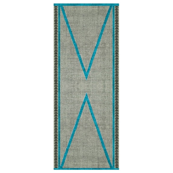 Casavani Cotton Square Area Rugs For Living Room And Bedroom, Blue Hand Block Printed Dhurrie 7x7 feet