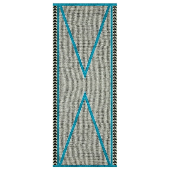 Casavani Cotton Square Area Rugs For Study Room And Kitchen, Blue Hand Block Printed Dhurrie 3x3 feet