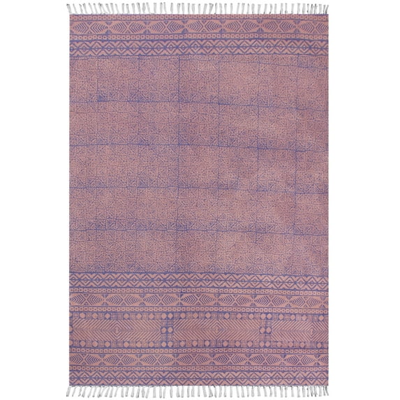 Casavani Brown Cotton Dhurrie Traditional Carpet Garden Yoga Kilim 2.6x4 Feet