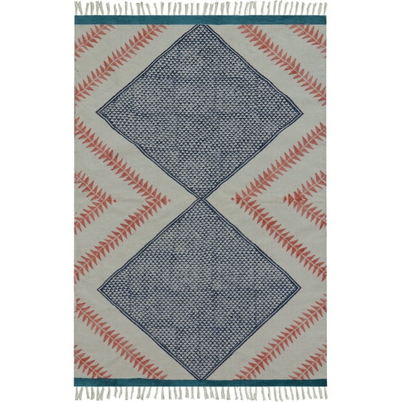 Casavani Custom Handwoven Cotton Dhurrie Blue Living Room Carpets Home Decor Kilim Rug 3x5 feet