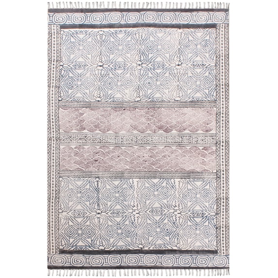 Casavani Eco Friendly Traditional Handmade Rug,Blue 4x15 ft