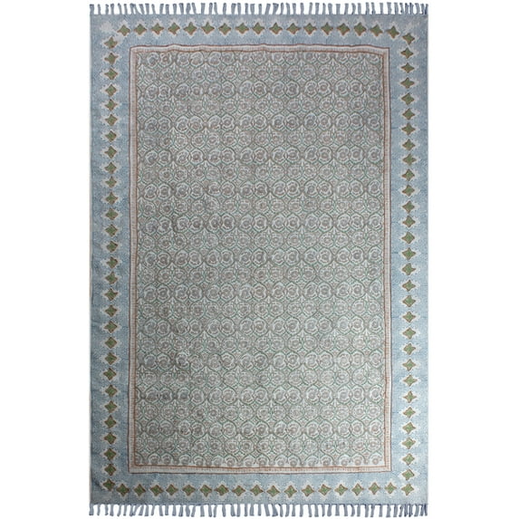 Casavani Entrance Area Indian Bedroom Kilim, Brown 7x7 feet