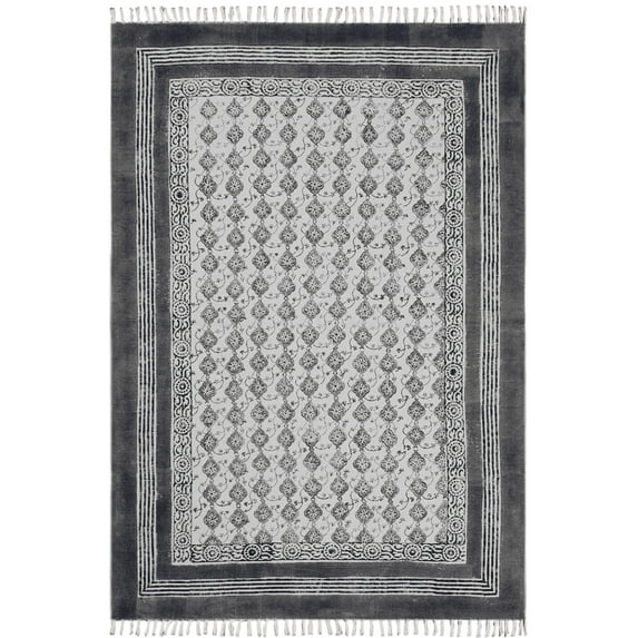 Casavani Entrance Cotton Living room kilim,Black 5x8 feet