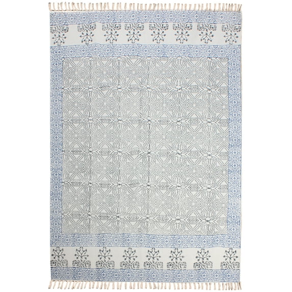 Casavani Entrance Hallway Area Rug Outdoor Rug,Blue 4x8 Ft