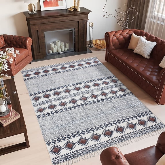 Casavani Environment Friendly Rug Cotton Rug,Brown 9x12 feet
