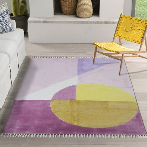 Casavani Fine Traditional Carpet Yoga Dhurrie,Pink 12x18 feet